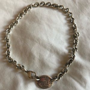 Authentic Tiffany&Co oval tag necklace